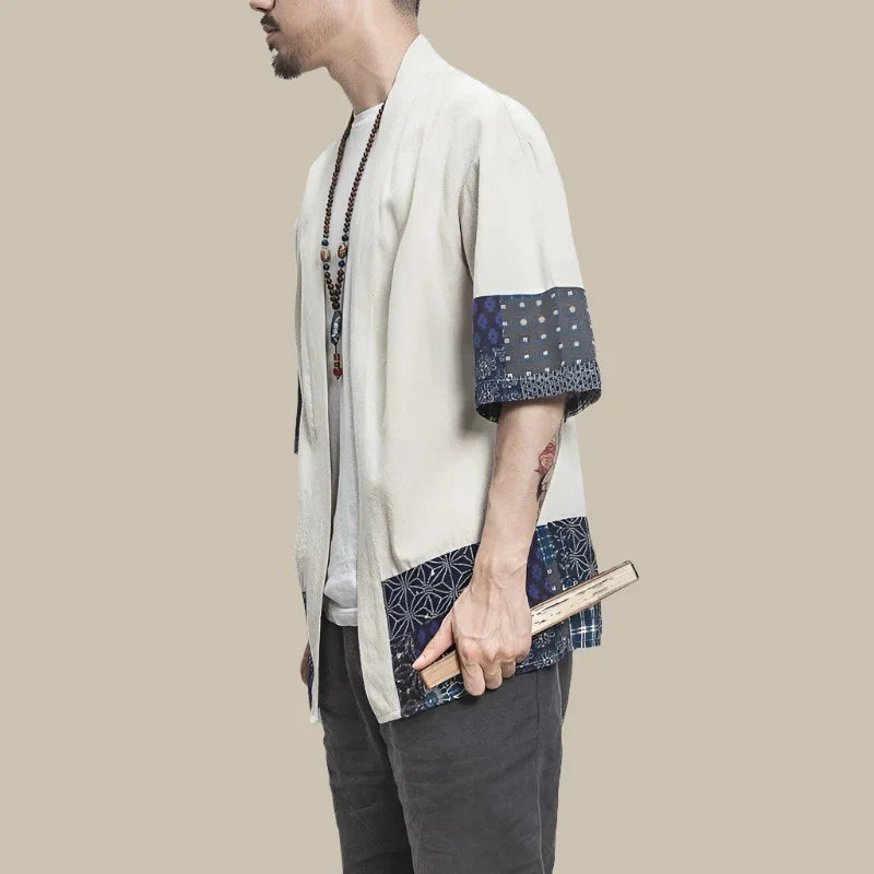 Marco - Kimono casual in lino/cotone per un look streetwear alla moda