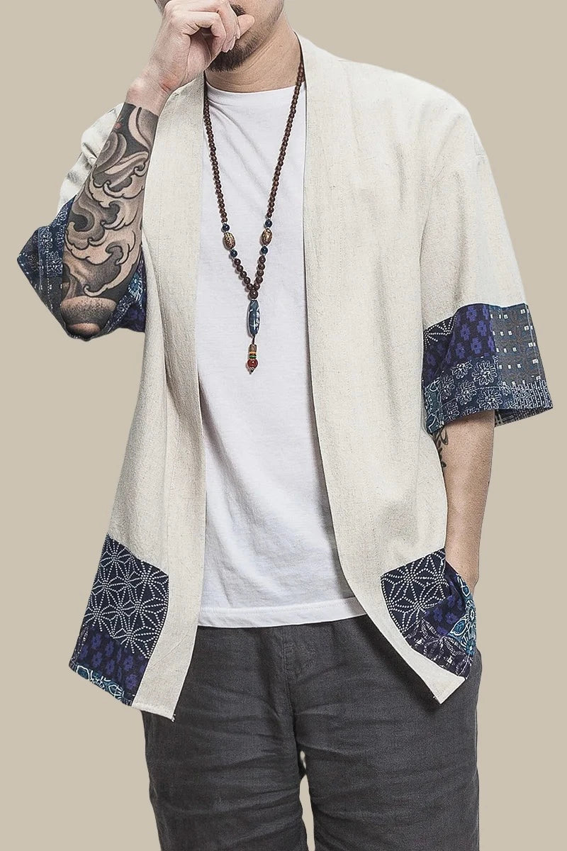 Marco - Kimono casual in lino/cotone per un look streetwear alla moda