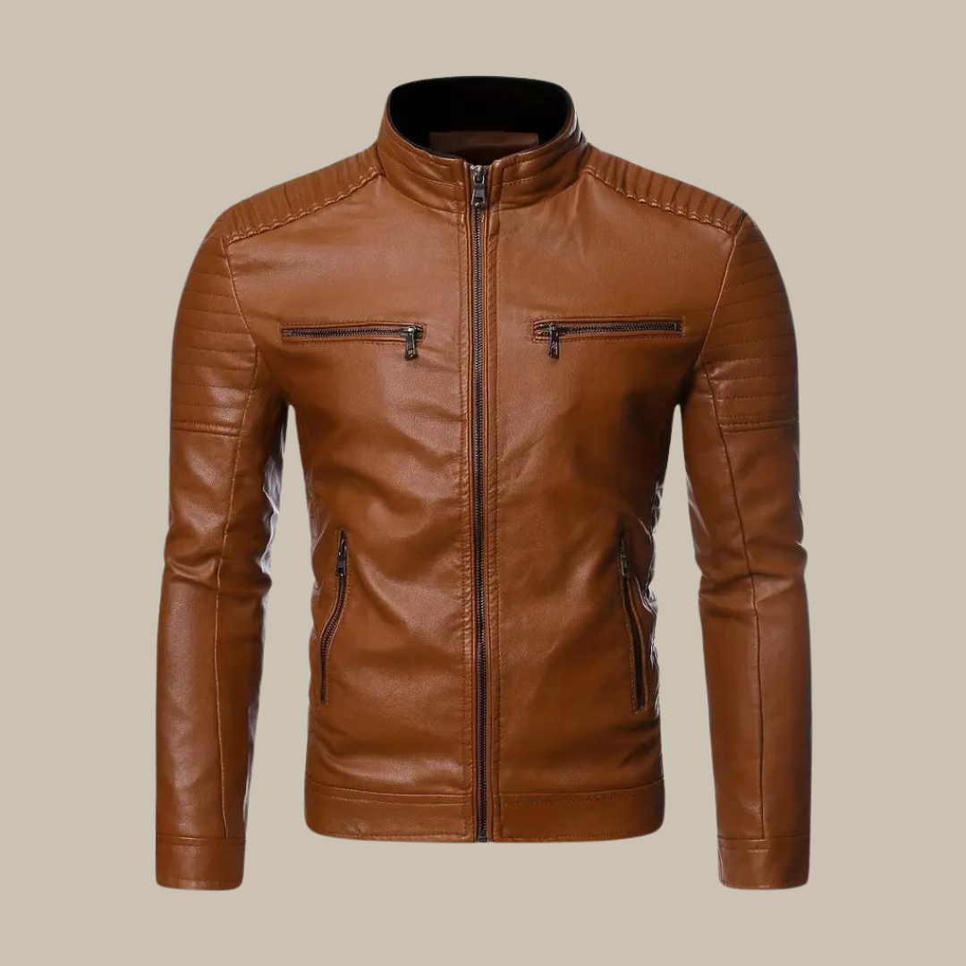 Fabio Leather Jacket | Giacca biker in pelle PU premium per uomo