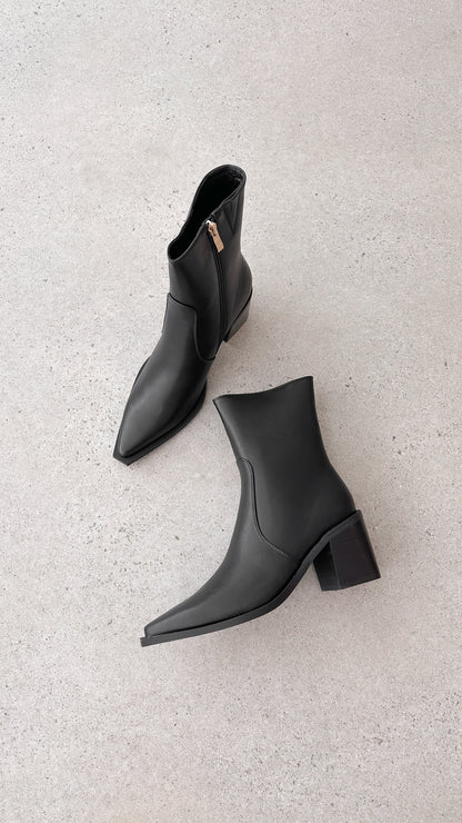 Valentina - Stivaletti neri con effetto pelle eleganti e comodi