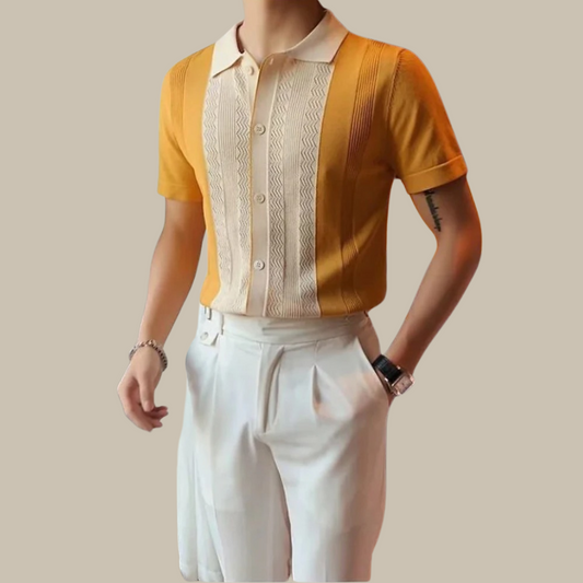 Marco - Camicia elegante Zeta Namos in maglia con maniche corte e colletto per uomo