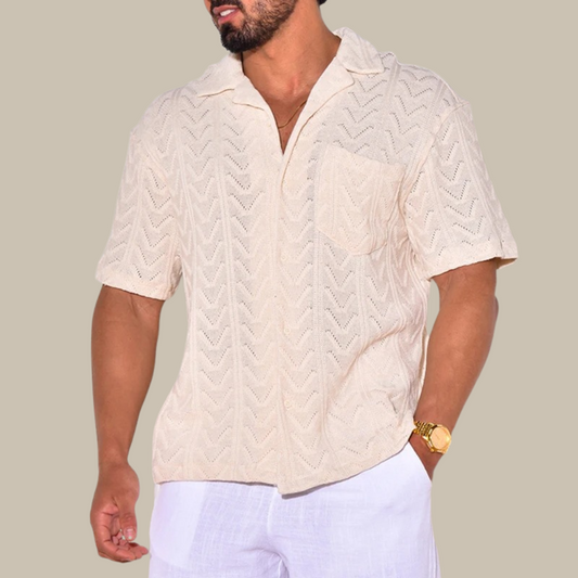 Camicia elegante in maglia Zeta Portofino con maniche corte per uomo