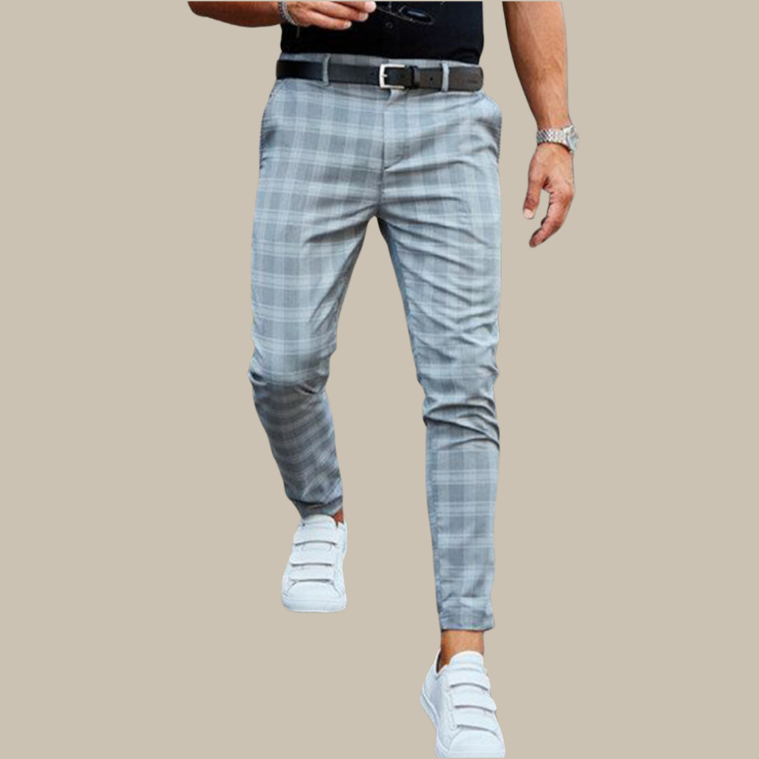 Ganti - Pantaloni slim-fit a quadri moderni con tasche per uomo