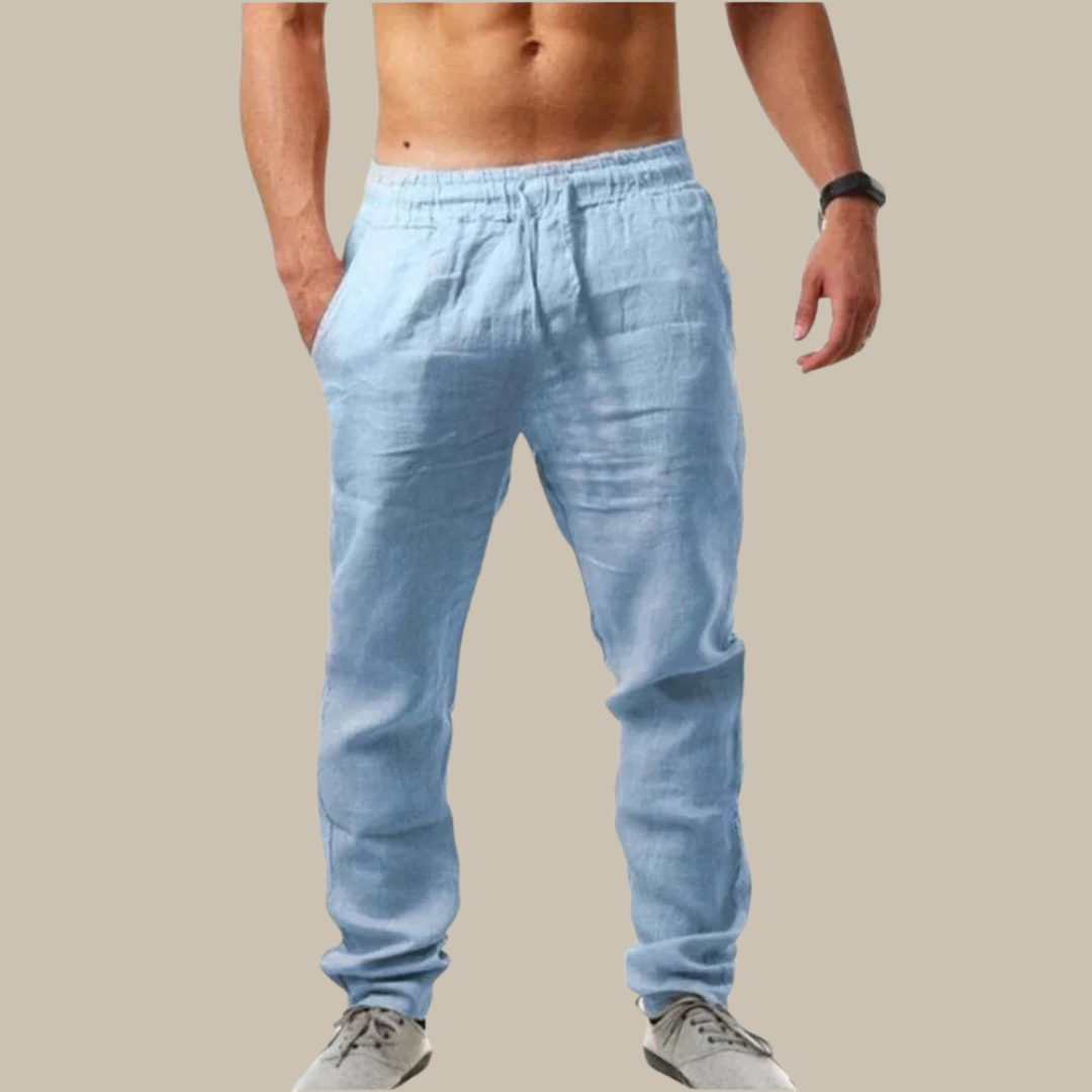 Marco - Elegante pantalone lungo in lino per l'estate