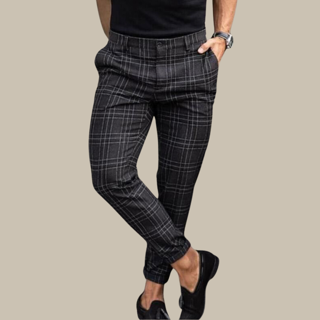 Ganti - Pantaloni slim-fit a quadri moderni con tasche per uomo