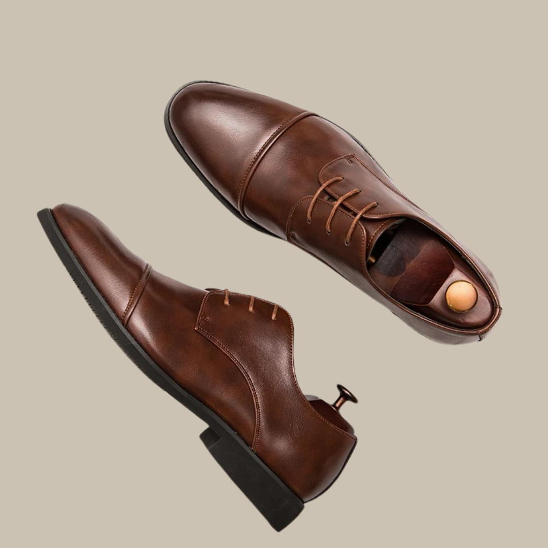Floris - Eleganti scarpe Oxford in pelle italiana con tacco per uomini raffinati