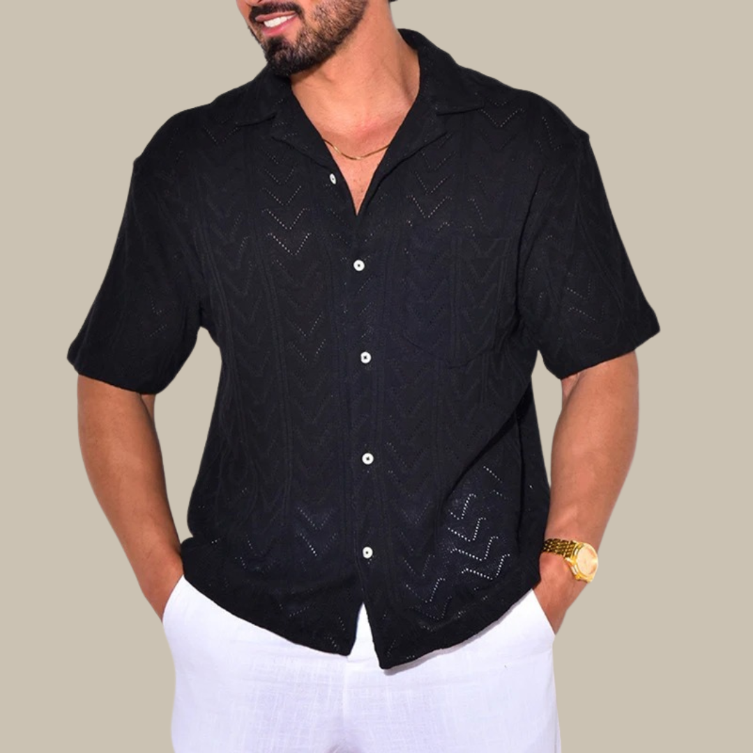 Camicia elegante in maglia Zeta Portofino con maniche corte per uomo