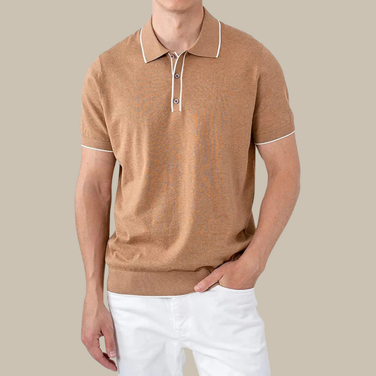 Marco - Polo premium elegante in maglia con maniche corte per uomini