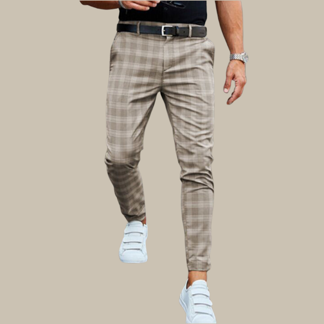 Ganti - Pantaloni slim-fit a quadri moderni con tasche per uomo