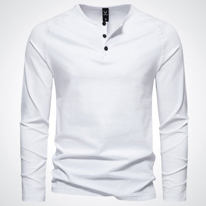 Matthius - Maglione Casual Autunnale con Mezzi Bottoni per Uomo