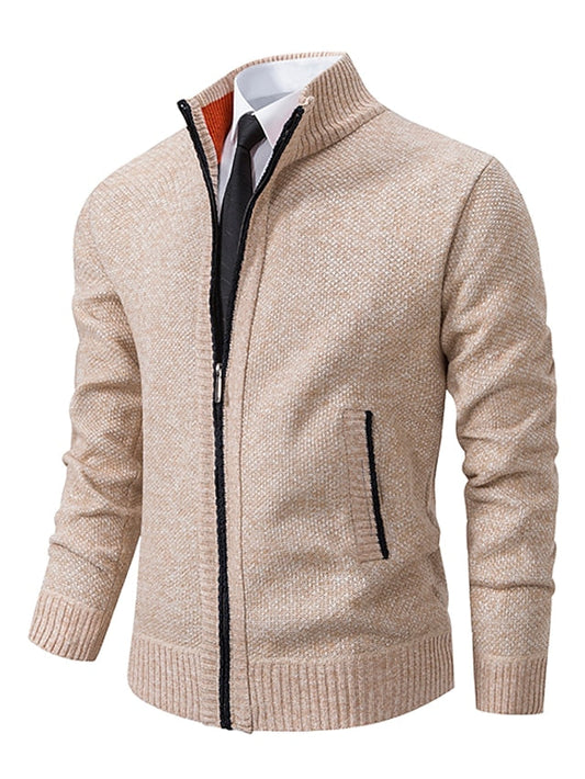 Lucian - Cardigan a Collo Alto in Maglia per l'Autunno per Uomo