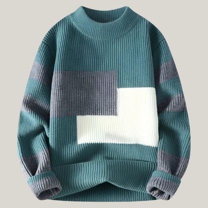 Luca - Maglione moderno in maglia con colletto rotondo per uomo