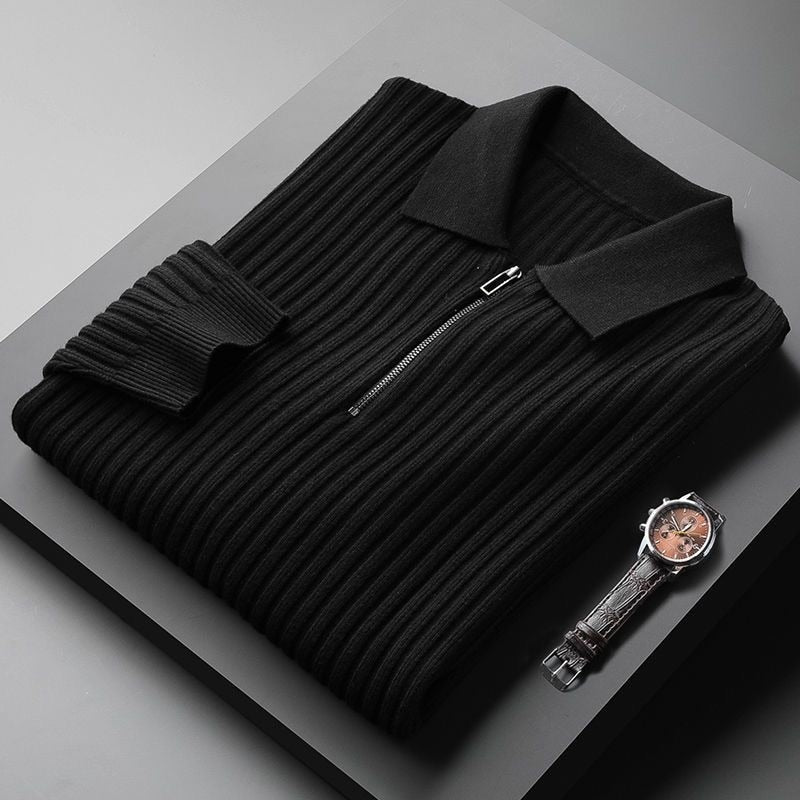 Zoren - Maglione Polo a Maglia Elegante per l'Autunno per Uomo