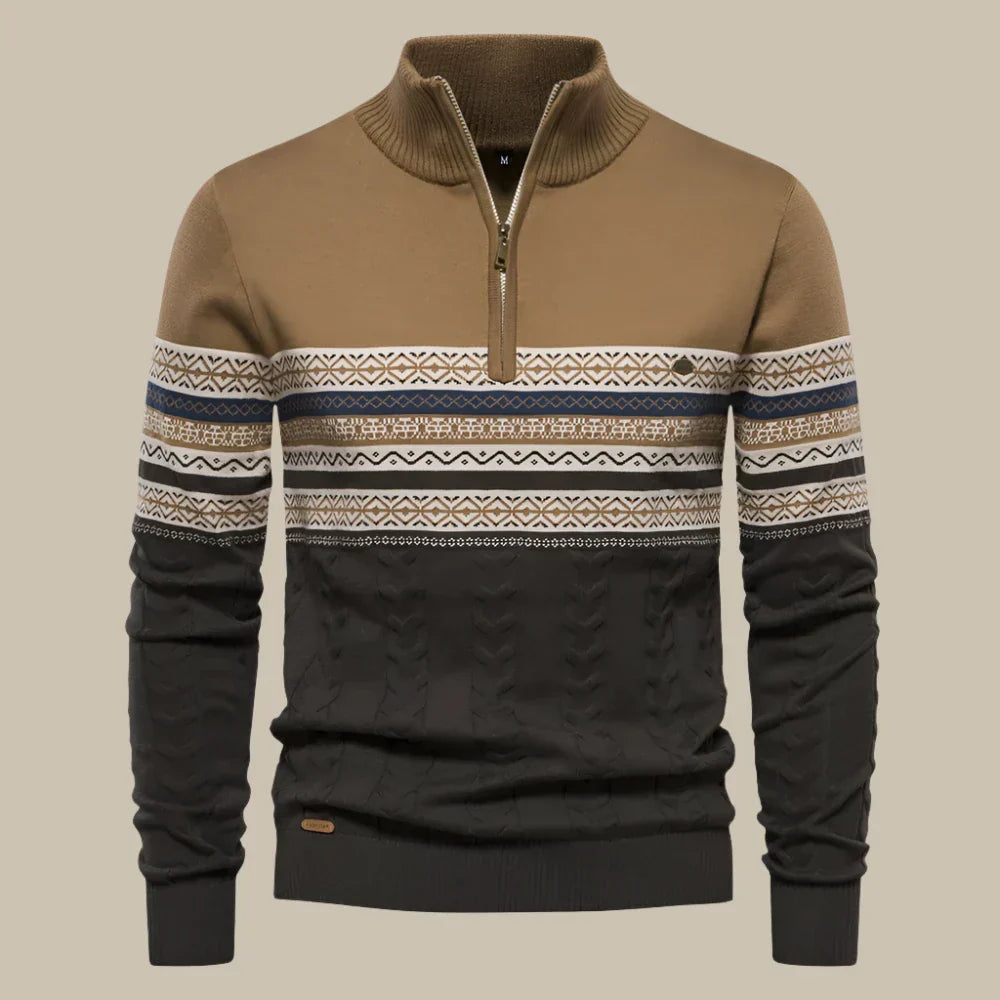 Marco - Pullover a mezza zip in stile norvegese per uomini