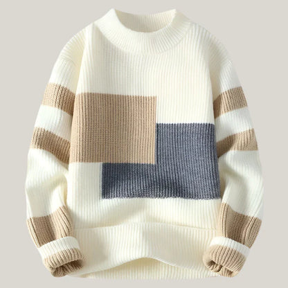 Luca - Maglione moderno in maglia con colletto rotondo per uomo