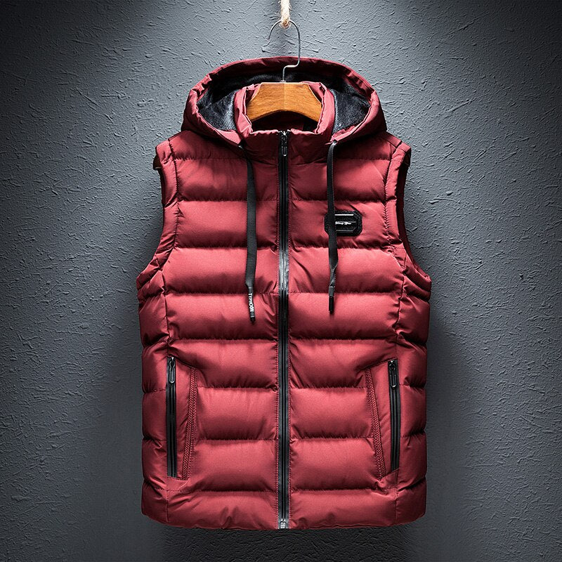 Gilet in piuma premium Jaycob con cappuccio regolabile e coulisse per l'inverno