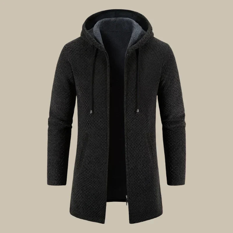 Marco - Stylish long hoodie with zip for modern men