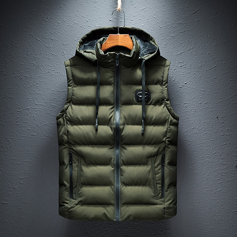 Gilet in piuma premium Jaycob con cappuccio regolabile e coulisse per l'inverno