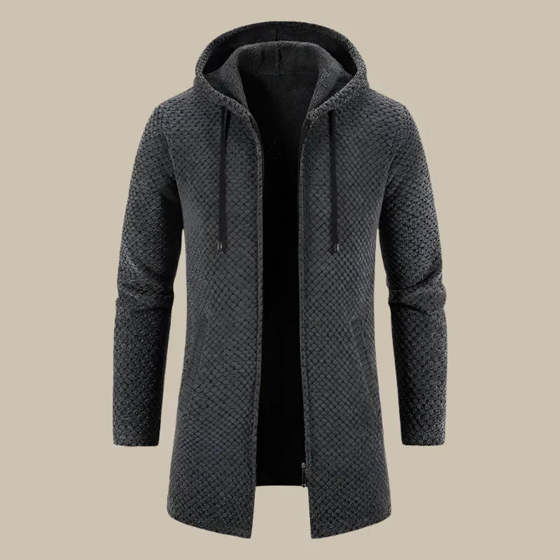 Marco - Stylish long hoodie with zip for modern men