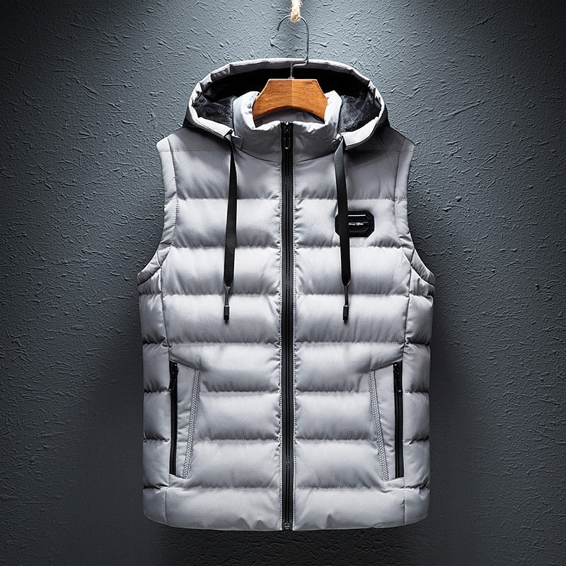 Gilet in piuma premium Jaycob con cappuccio regolabile e coulisse per l'inverno