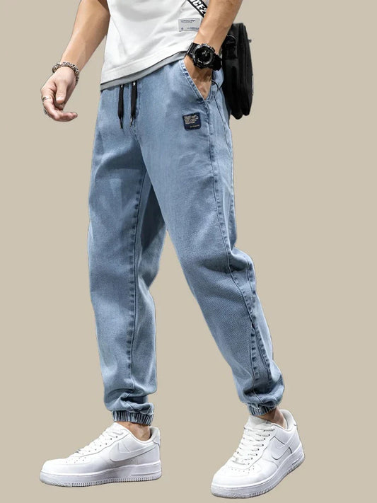 Jeans baggy in denim elasticizzato per uomo con stile urbano e comfort