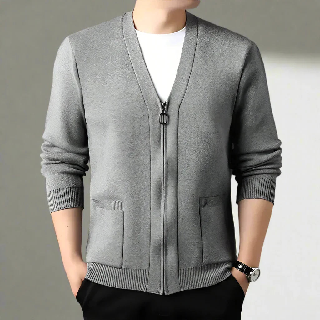 Cardigan Castro - Moderno gilet in maglia con zip per uomo, elegante e versatile