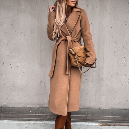 Alena | Elegante Cappotto di Lana con Cintura per Donne