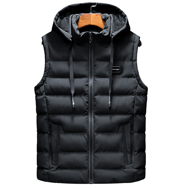 Gilet in piuma premium Jaycob con cappuccio regolabile e coulisse per l'inverno