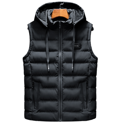 Gilet in piuma premium Jaycob con cappuccio regolabile e coulisse per l'inverno