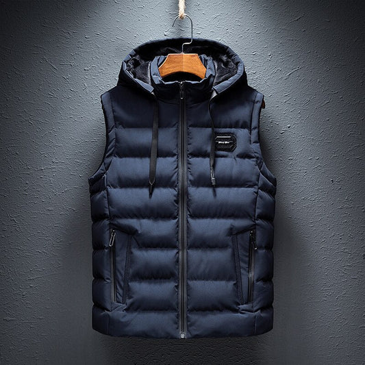 Gilet in piuma premium Jaycob con cappuccio regolabile e coulisse per l'inverno