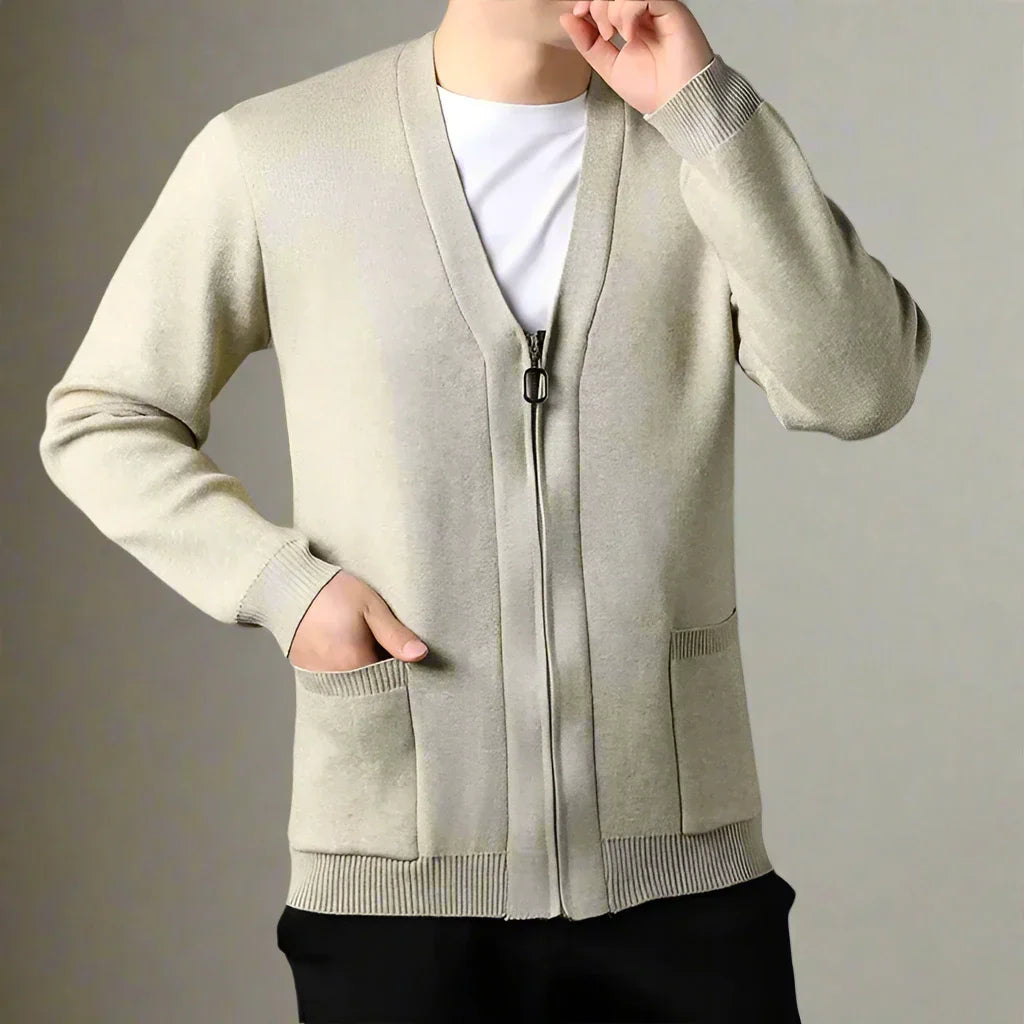 Cardigan Castro - Moderno gilet in maglia con zip per uomo, elegante e versatile