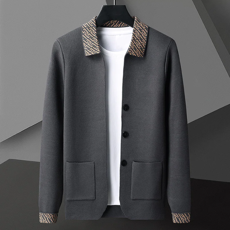 Alarix - Cardigan Invernale in Maglia Jacquard Elegante per Uomo