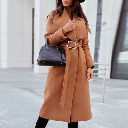 Alena | Elegante Cappotto di Lana con Cintura per Donne