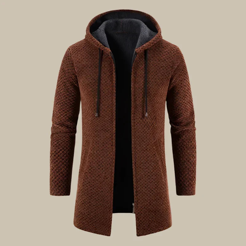 Marco - Stylish long hoodie with zip for modern men