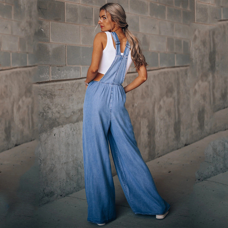 Salopette in Denim Elegante per Donne - Outfit Casual Chic Stile Italiano