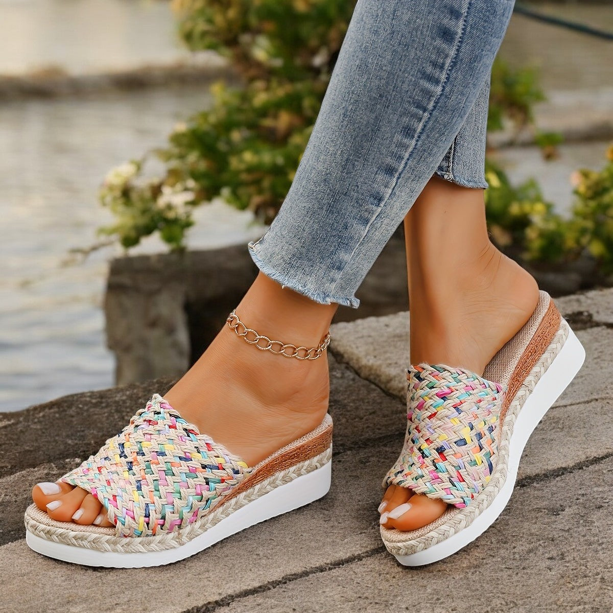 Sandali di Paglia Colorati per uno Stile Estivo Senza Sforzo Online Stile Italiano