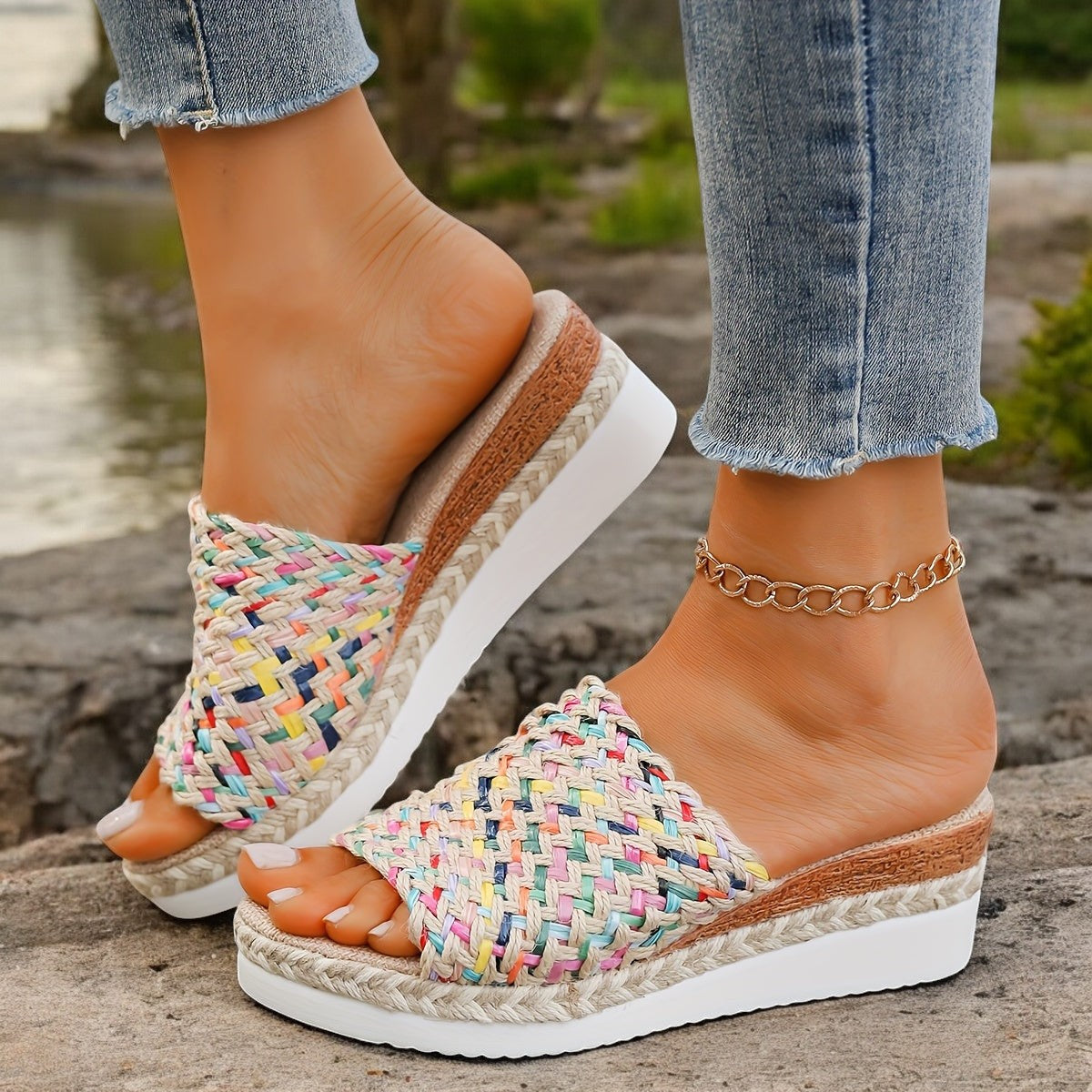 Sandali di Paglia Colorati per uno Stile Estivo Senza Sforzo Online Stile Italiano