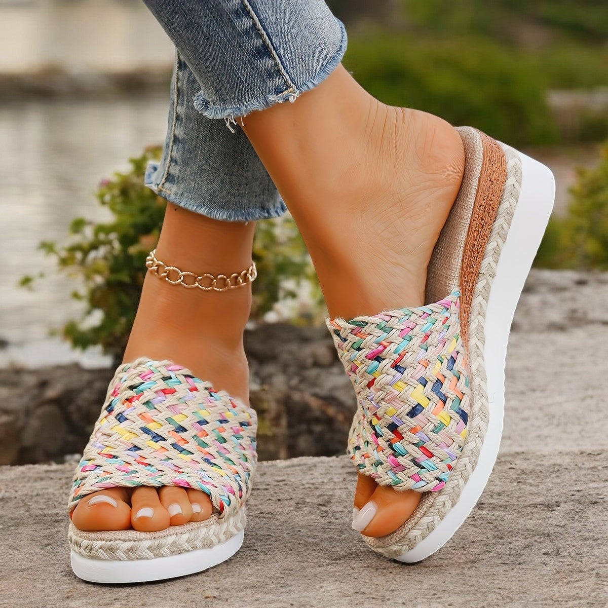 Sandali di Paglia Colorati per uno Stile Estivo Senza Sforzo Online Stile Italiano