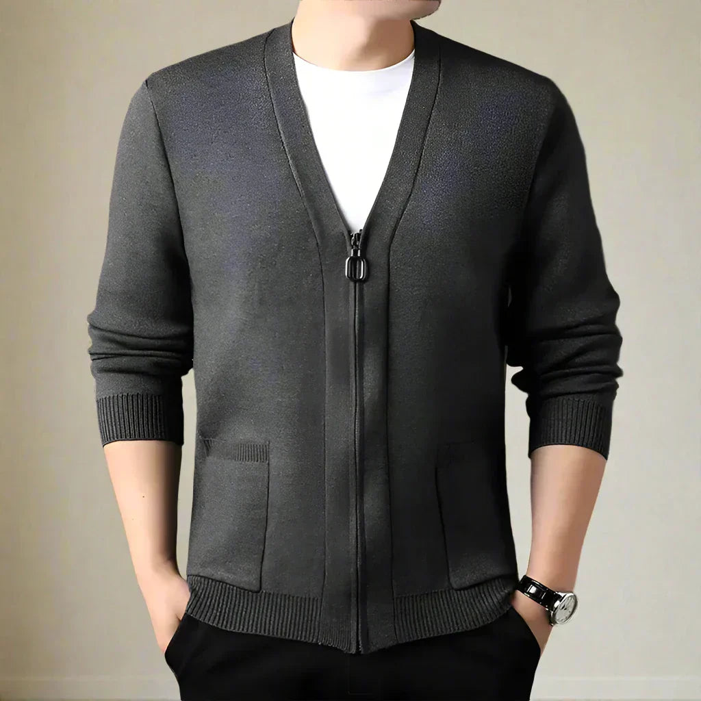 Cardigan Castro - Moderno gilet in maglia con zip per uomo, elegante e versatile