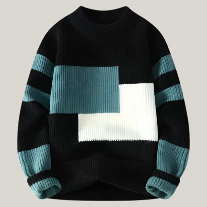 Luca - Maglione moderno in maglia con colletto rotondo per uomo