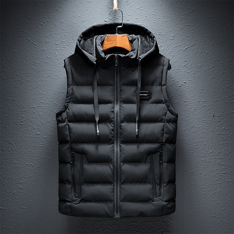 Gilet in piuma premium Jaycob con cappuccio regolabile e coulisse per l'inverno