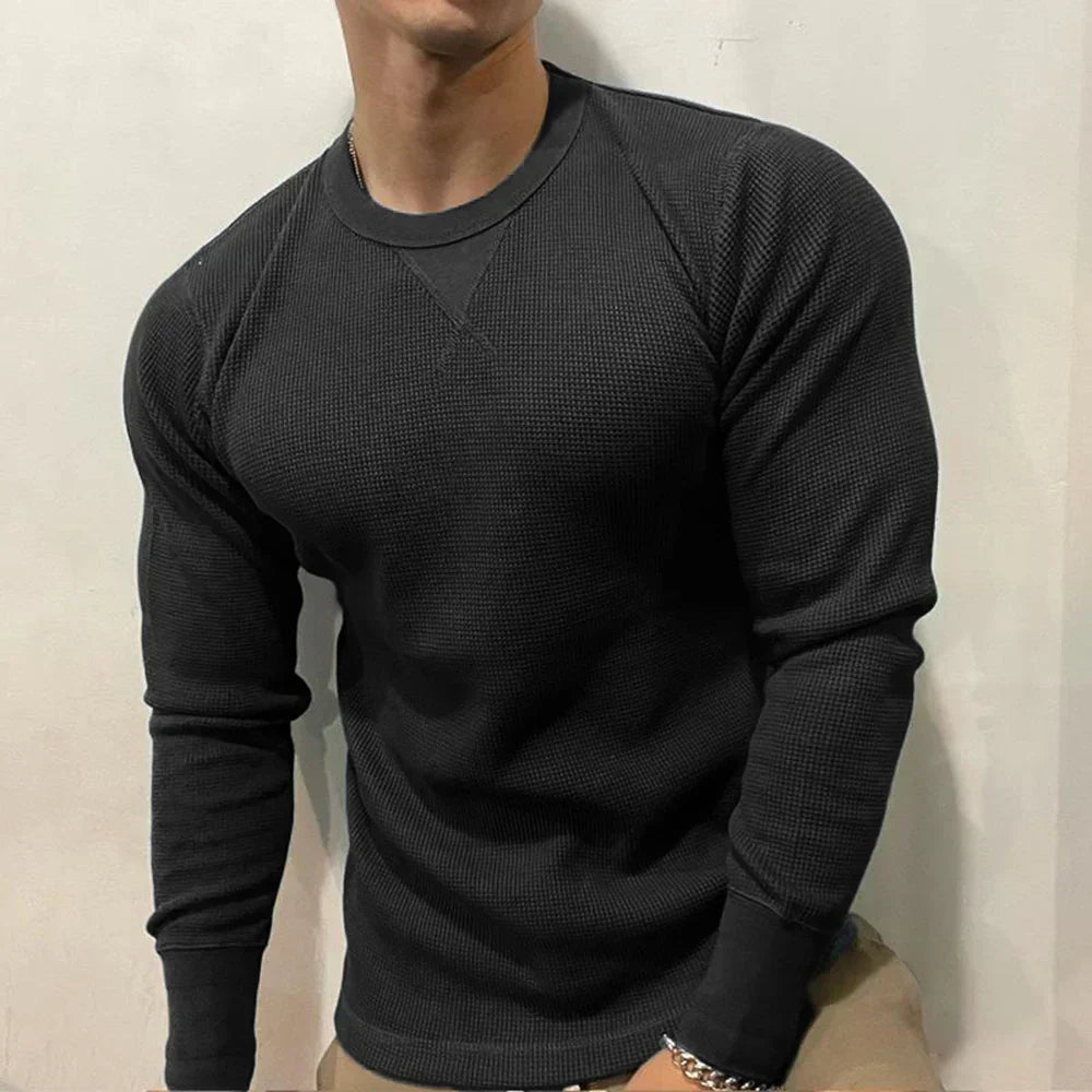 Culver - Maglione Henley in Maglia Muscle Fit per l'Autunno per Uomo