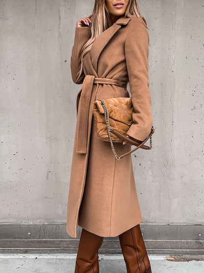 Alena | Elegante Cappotto di Lana con Cintura per Donne