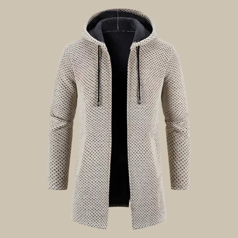 Marco - Stylish long hoodie with zip for modern men