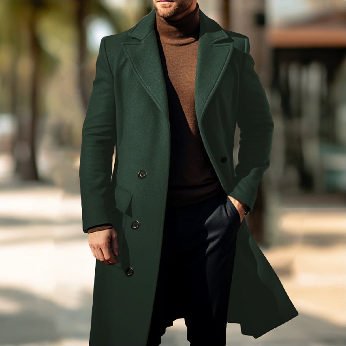 James - Elegante Cappotto Lungo da Uomo per Autunno e Inverno