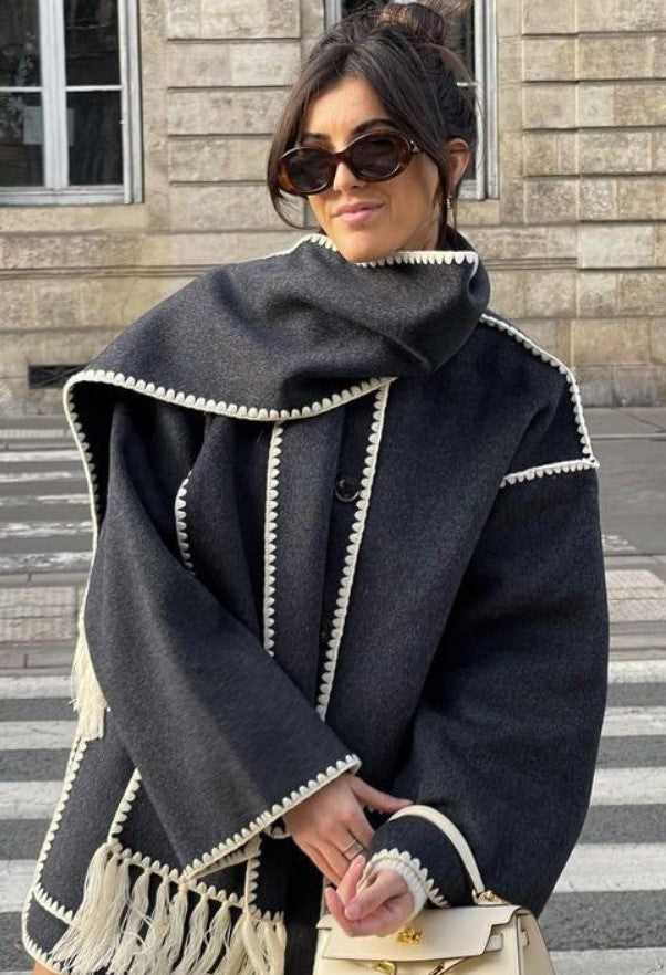 CELIA - Cappotto con Sciarpa da Donna