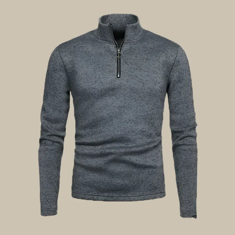 Marco - Pullover trendy con zip a metà per uomo