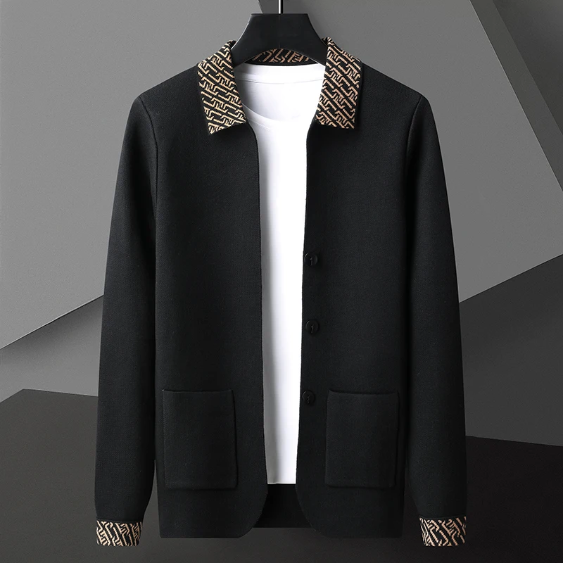 Alarix - Cardigan Invernale in Maglia Jacquard Elegante per Uomo