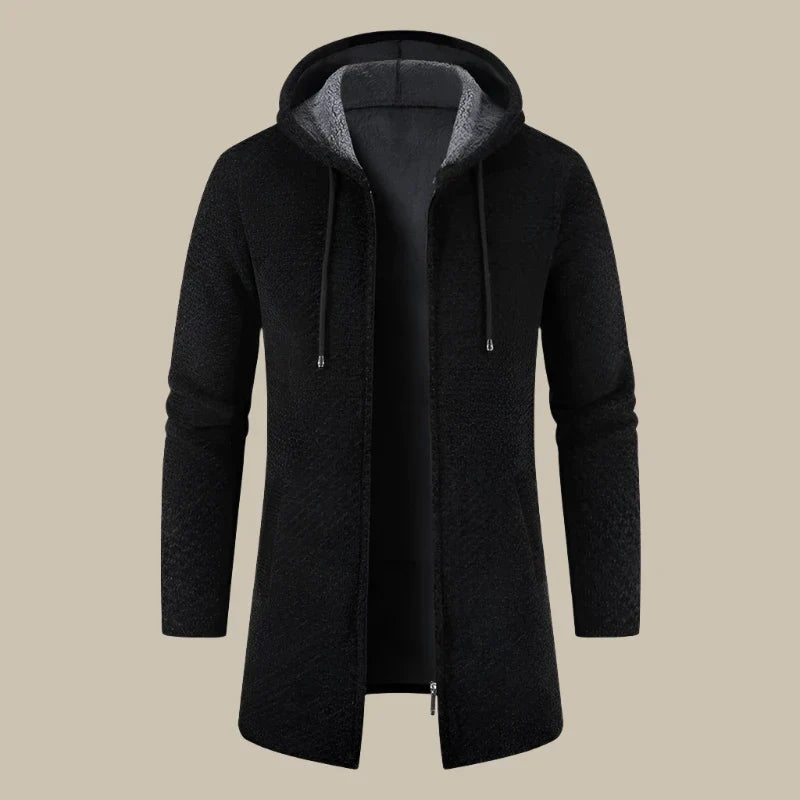 Marco - Stylish long hoodie with zip for modern men