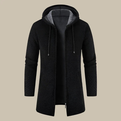 Marco - Stylish long hoodie with zip for modern men